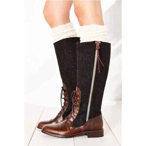 Woolrich Women's 8 Tall Gray Wool riding boots Brown Roadhouse Salt Marsh Combat
